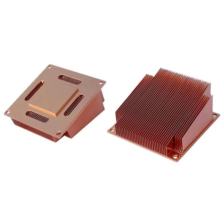 Copper Skived Fin Heat Sink With CNC Machining