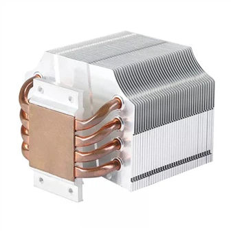 Disipador de calor LED de tubo de calor con aleta de cremallera de aluminio