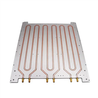 Disipador de calor de placa refrigerado por agua de aluminio con tubos de cobre